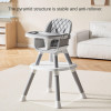 Portable Multifunctional Baby High Chair with Adjustable Height & Safety Harness
