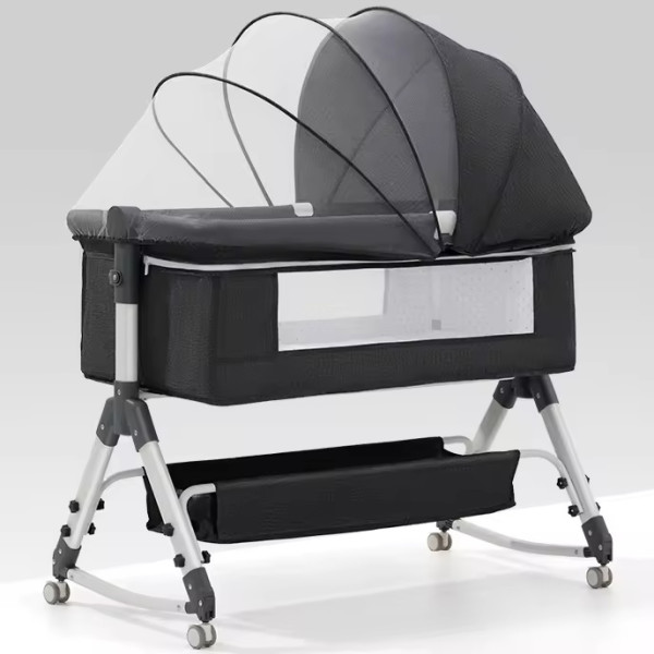 Portable Baby Bassinet Bed with Mosquito Net & Storage Basket Portable Baby Bassinet Bed with Mosquito Net & Storage Basket