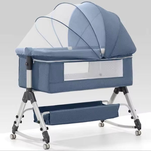 Portable Baby Bassinet Bed with Mosquito Net & Storage Basket Portable Baby Bassinet Bed with Mosquito Net & Storage Basket