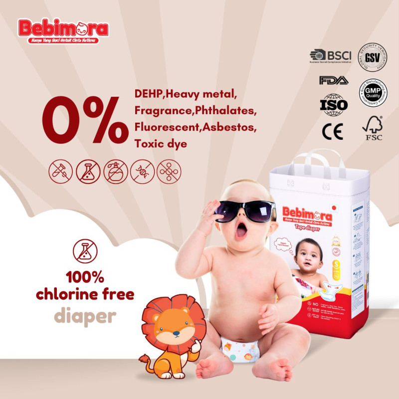Bebimora Chlorine-Free Diapants S–XL | 12hr Leakproof, Safe & Soft Bebimora Chlorine-Free Diapants S–XL | 12hr Leakproof, Safe & Soft