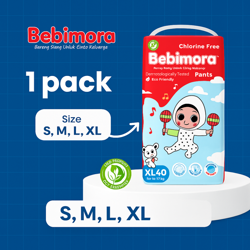 Bebimora Chlorine-Free Diapants S–XL | 12hr Leakproof, Safe & Soft Bebimora Chlorine-Free Diapants S–XL | 12hr Leakproof, Safe & Soft