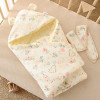 Premium Crepe Beanie Quilted Baby Blanket — Hooded Cotton Windproof Quilt for Newborn Autumn & Winter Outings | 35×35 Inch Premium Crepe Beanie Quilted Baby Blanket — Hooded Cotton Windproof Quilt for Newborn Autumn & Winter Outings | 35×35 Inch