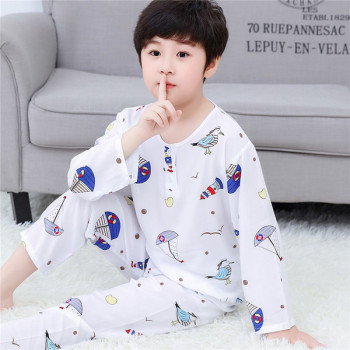 Summer Kids Cotton Pajama Set – Soft Cartoon Long Sleeve Breathable Sleepwear for Boys & Girls