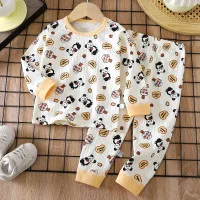 Children’s Pure Cotton Underwear & Pajamas Set — Black & White Panda