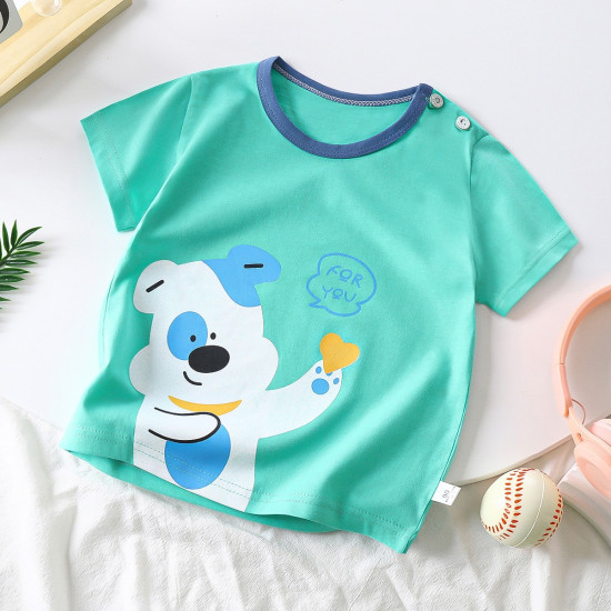 Korean Style Children’s Short-Sleeved Cotton Cartoon T-Shirt – 6M–3Year