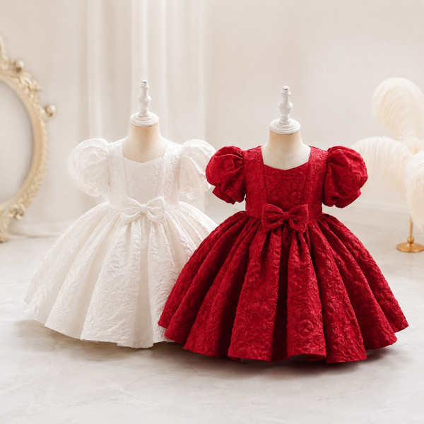 6m to 2 Year | High-End Baby Girl Princess Flower Girl Dress – 6m –2 Years |Red |White 6m to 2 Year | High-End Baby Girl Princess Flower Girl Dress – 6m –2 Years |Red |White