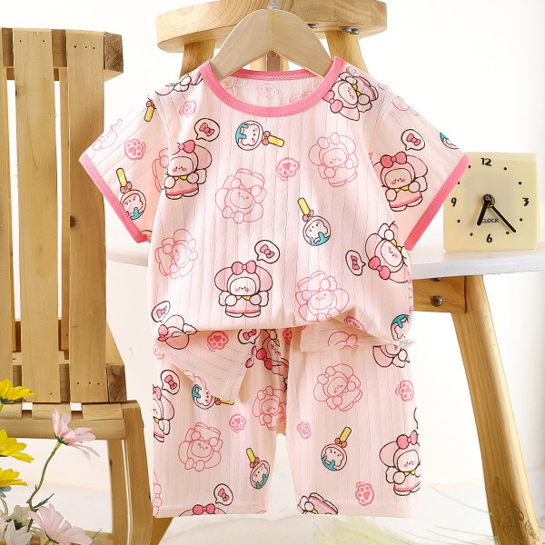 Children's Cotton Summer Pajama Set - Short Sleeve Two-Piece with Cartoon Print | Bucky Rabbit - Image 1 Click to enlarge Children’s Cotton Summer Pajama Set – Short Sleeve Two-Piece with Cartoon Print | Bucky Rabbit Children's Cotton Summer Pajama Set - Short Sleeve Two-Piece with Cartoon Print | Bucky Rabbit - Image 1 Click to enlarge Children’s Cotton Summer Pajama Set – Short Sleeve Two-Piece with Cartoon Print | Bucky Rabbit
