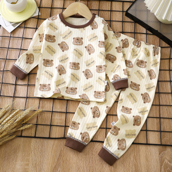 Children’s Pure Cotton Underwear & Pajamas Set — Printed Bear Head