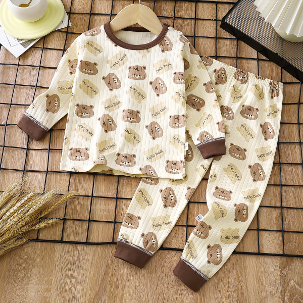 Children’s Pure Cotton Underwear & Pajamas Set — Printed Bear Head Children’s Pure Cotton Underwear & Pajamas Set — Printed Bear Head
