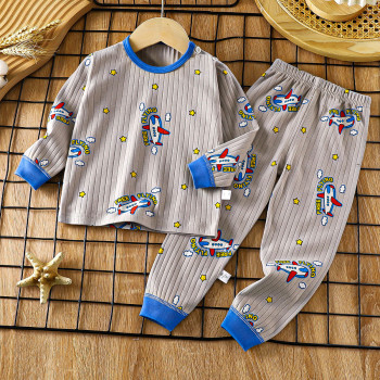 Children’s Pure Cotton Underwear & Pajamas Set — Red And Blue Aircraft
