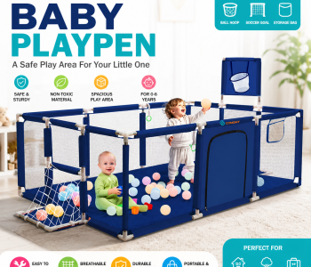 Playpen Large Playpen for twin, with Basketball Hoop, Comes with Bracket and 30 Ball | Large Size (China) Playpen Large Playpen for twin, with Basketball Hoop, Comes with Bracket and 30 Ball | Large Size (China)