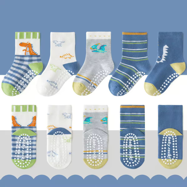 1-3 Year | 5 Pair Brown Chocolate Cozy Non-Slip Socks for Toddlers | Green Dino Grip Socks by Durian Minliu Sock | Imported China | 5 Pair Set 1-3 Year | 5 Pair Brown Chocolate Cozy Non-Slip Socks for Toddlers | Green Dino Grip Socks by Durian Minliu Sock | Imported China | 5 Pair Set