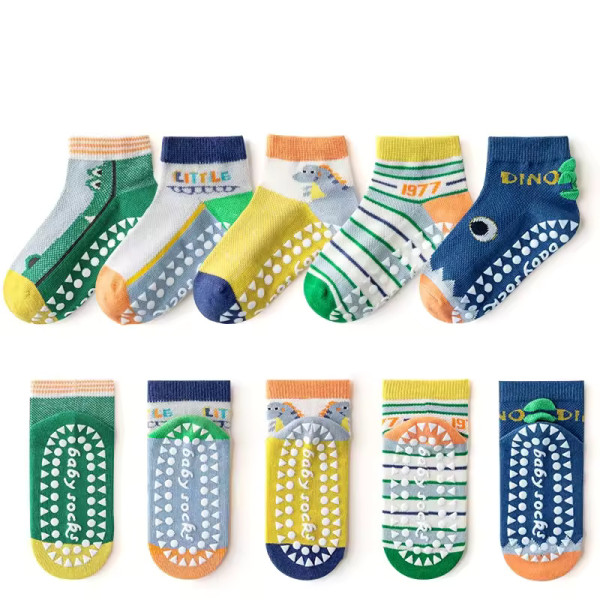 1-3 Year | 5 Pair Brown Chocolate Cozy Non-Slip Socks for Toddlers | Green Dino Grip Socks by Durian Minliu Sock | Imported China | 5 Pair Set 1-3 Year | 5 Pair Brown Chocolate Cozy Non-Slip Socks for Toddlers | Green Dino Grip Socks by Durian Minliu Sock | Imported China | 5 Pair Set