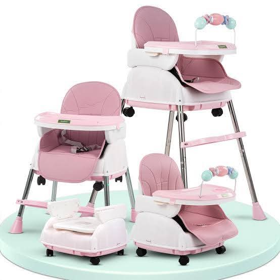 Adjustable Baby High Chair with Feeding Tray, Baby Dinner Chair with Wheels-Lokkisona-bangladesh Adjustable Baby High Chair with Feeding Tray, Baby Dinner Chair with Wheels-Lokkisona-bangladesh