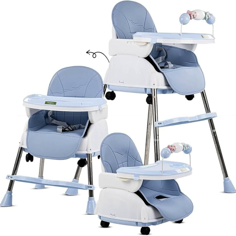 Adjustable Baby High Chair with Feeding Tray, Baby Dinner Chair with Wheels-Lokkisona-bangladesh Adjustable Baby High Chair with Feeding Tray, Baby Dinner Chair with Wheels-Lokkisona-bangladesh