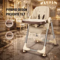 A330 Premium Reclining Height Adjustable Feeding High Chair (China) - Cream