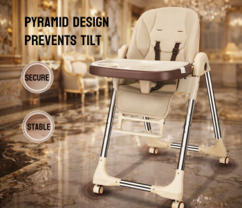 A330 Premium Reclining Height Adjustable Feeding High Chair (China) - Cream