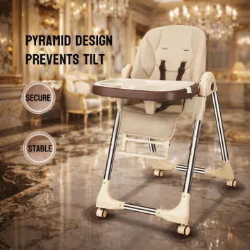 A330 Premium Reclining Height Adjustable Feeding High Chair (China) - Cream