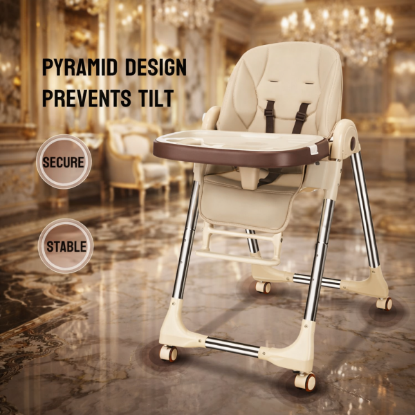 A330 Premium Reclining Height Adjustable Feeding High Chair (China) - Cream A330 Premium Reclining Height Adjustable Feeding High Chair (China) - Cream
