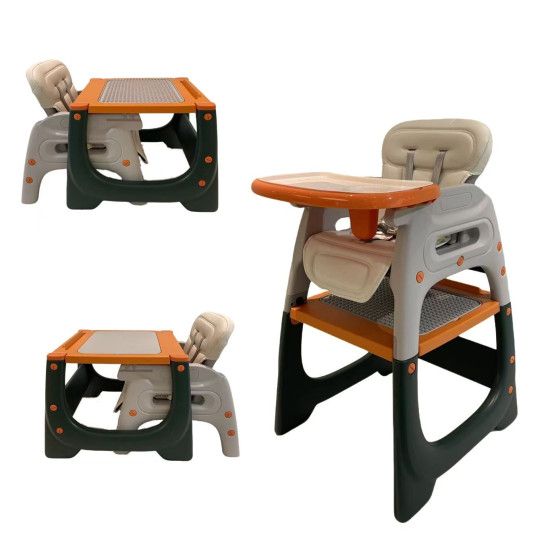IVOLIA 6-in-1 Multi-Function Baby Feeding Chair & Convertible Study Table