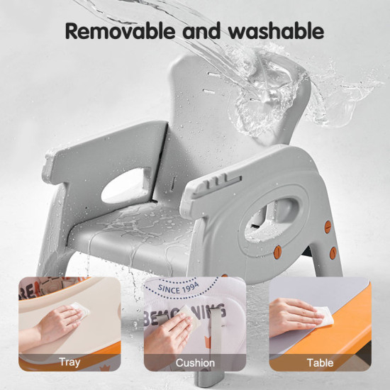 IVOLIA 6-in-1 Multi-Function Baby Feeding Chair & Convertible Study Table