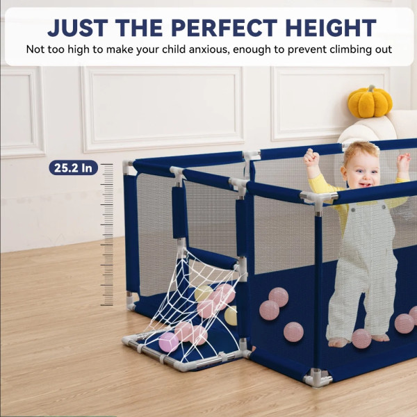 Playpen Large Playpen for twin, with Basketball Hoop, Comes with Bracket and 30 Ball | Large Size (China)