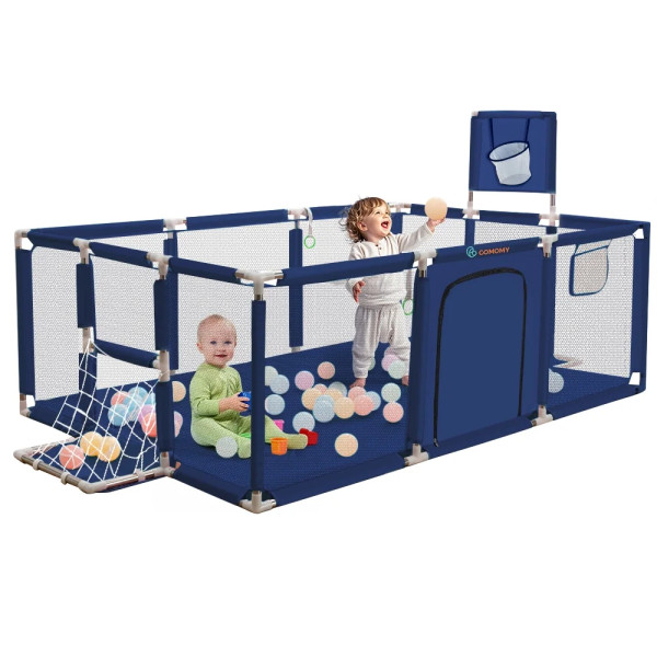 Playpen Large Playpen for twin, with Basketball Hoop, Comes with Bracket and 30 Ball | Large Size (China)