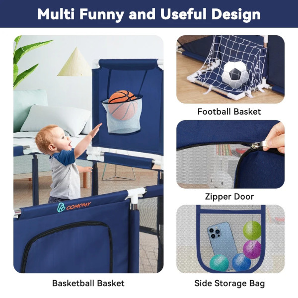 Playpen Large Playpen for twin, with Basketball Hoop, Comes with Bracket and 30 Ball | Large Size (China)