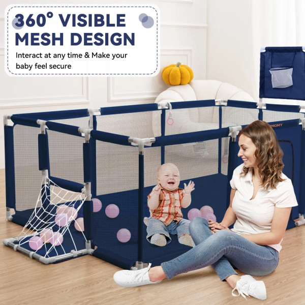 Playpen Large Playpen for twin, with Basketball Hoop, Comes with Bracket and 30 Ball | Large Size (China)