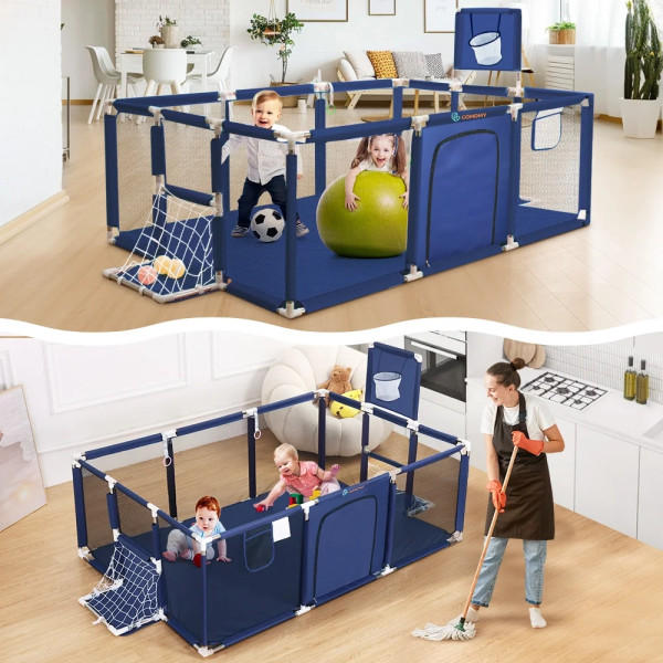 Playpen Large Playpen for twin, with Basketball Hoop, Comes with Bracket and 30 Ball | Large Size (China)