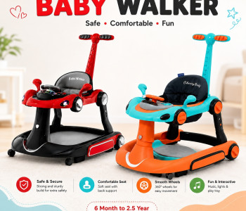 Multifunctional Comfortable Music Baby Walker Assistant Car Shape Baby Walker With Push Handle