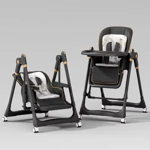 Adjustable Rocking Stainless Steel High Chair with Tray Dining Chair Solution for Babies and Toddlers for Feeding 
