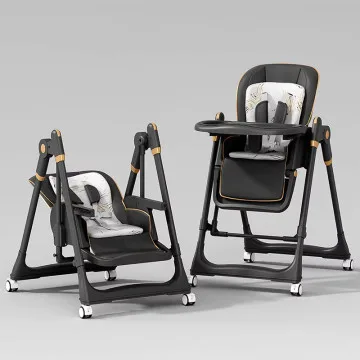 Adjustable Rocking Stainless Steel High Chair with Tray Dining Chair Solution for Babies and Toddlers for Feeding 
