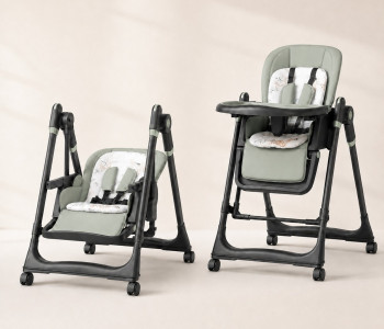 Adjustable Rocking Stainless Steel High Chair with Tray Dining Chair Solution for Babies and Toddlers for Feeding