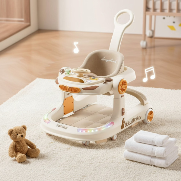 Anti-O-Legs Foldable Baby Walker with Music, Adjustable Height & Safety Wheels for Toddlers Anti-O-Legs Foldable Baby Walker with Music, Adjustable Height & Safety Wheels for Toddlers