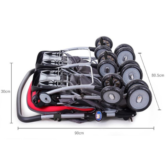 BAOBAOHAO 703A Twins Baby Stroller | Coffee BAOBAOHAO 703A Twins Baby Stroller | Coffee