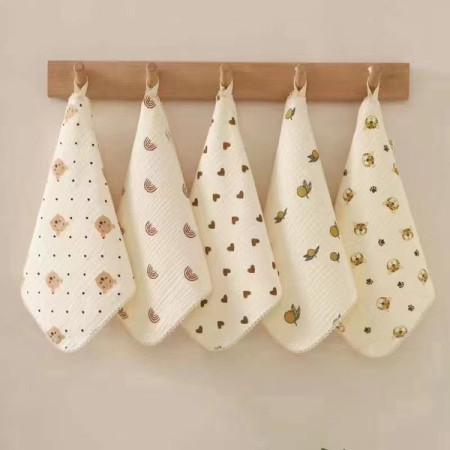 Four Layer Cotton Bibs| Very Soft & Smooth | 5 Pcs Four Layer Cotton Bibs| Very Soft & Smooth | 5 Pcs