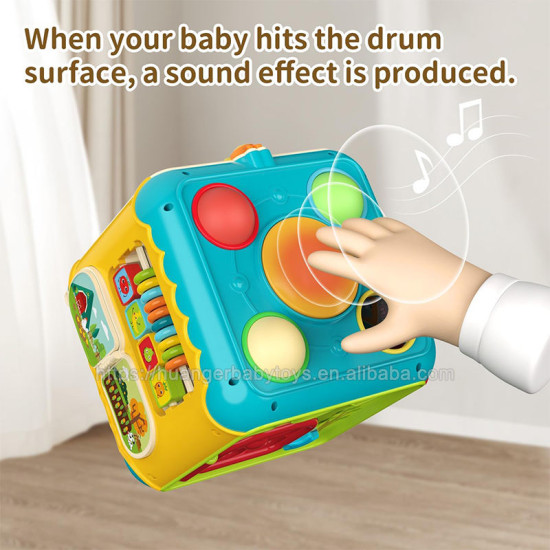 HUANGER 7 in 1 Educational Musical Activity Box Cube Toys Busy Learners Activity Cube Baby Toys Multi-Purpose