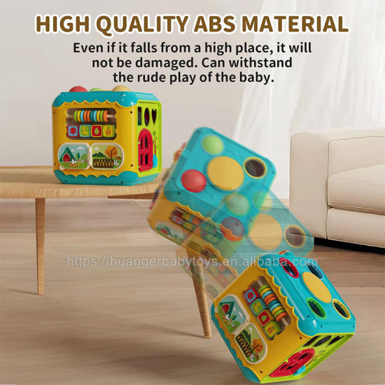 HUANGER 7 in 1 Educational Musical Activity Box Cube Toys Busy Learners Activity Cube Baby Toys Multi-Purpose