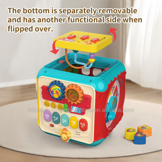 HUANGER 7 in 1 Educational Musical Activity Box Cube Toys Busy Learners Activity Cube Baby Toys Multi-Purpose