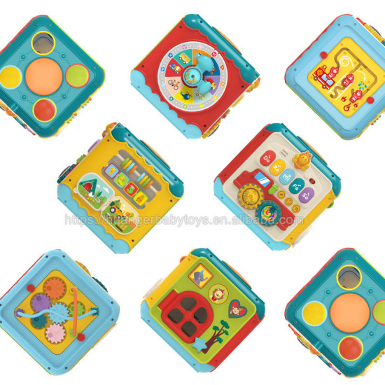 HUANGER 7 in 1 Educational Musical Activity Box Cube Toys Busy Learners Activity Cube Baby Toys Multi-Purpose