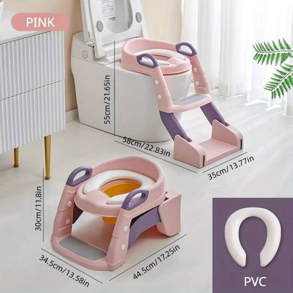 Potty Training Seat with Ladder for Kids | Foldable Toilet Training Seat Bangladesh Potty Training Seat with Ladder for Kids | Foldable Toilet Training Seat Bangladesh