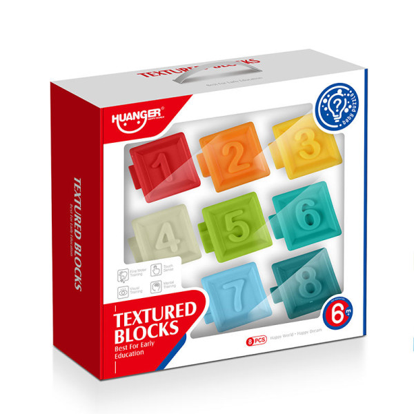HUANGER Educational Soft Vinyl Textured Toy Block Baby Soft Rubber Building Blocks Toy Activity Cube Baby Sensory Block Toys