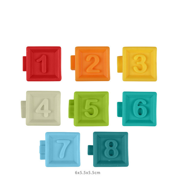 HUANGER Educational Soft Vinyl Textured Toy Block Baby Soft Rubber Building Blocks Toy Activity Cube Baby Sensory Block Toys