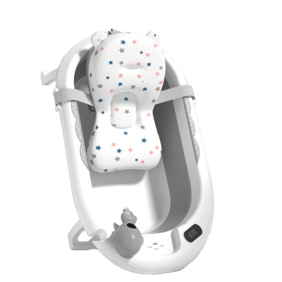 Multifunctional Folding Baby Bathtub with Pillow & Thermometer