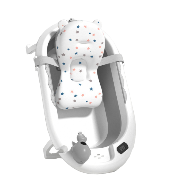 Multifunctional Folding Baby Bathtub with Pillow & Thermometer