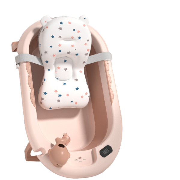 Multifunctional Folding Baby Bathtub with Pillow & Thermometer