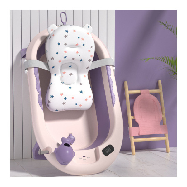 Multifunctional Folding Baby Bathtub with Pillow & Thermometer