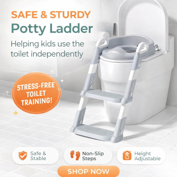 Potty Trainer Commode | With Ladder | Foldable | 2 In 1 Potty Trainer Commode | With Ladder | Foldable | 2 In 1