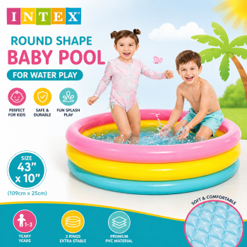 Intex Round Shape Baby Pool for Kids – Durable Inflatable Water Play Pool